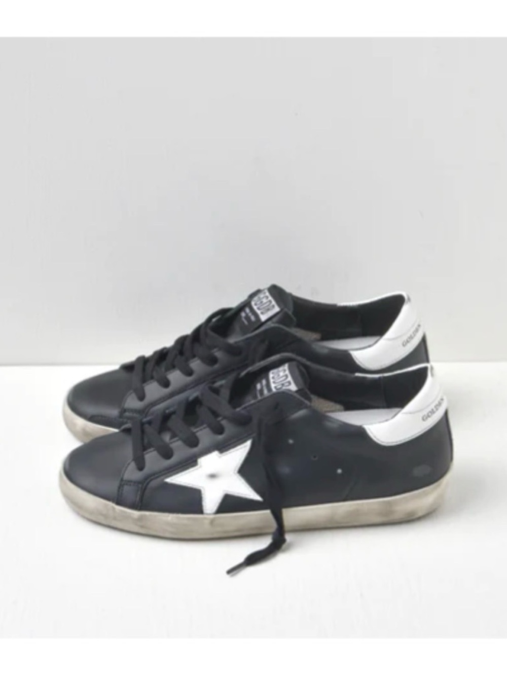 Golden Goose Men's Black Sneakers with White Star